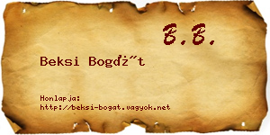 Beksi Bogát névjegykártya